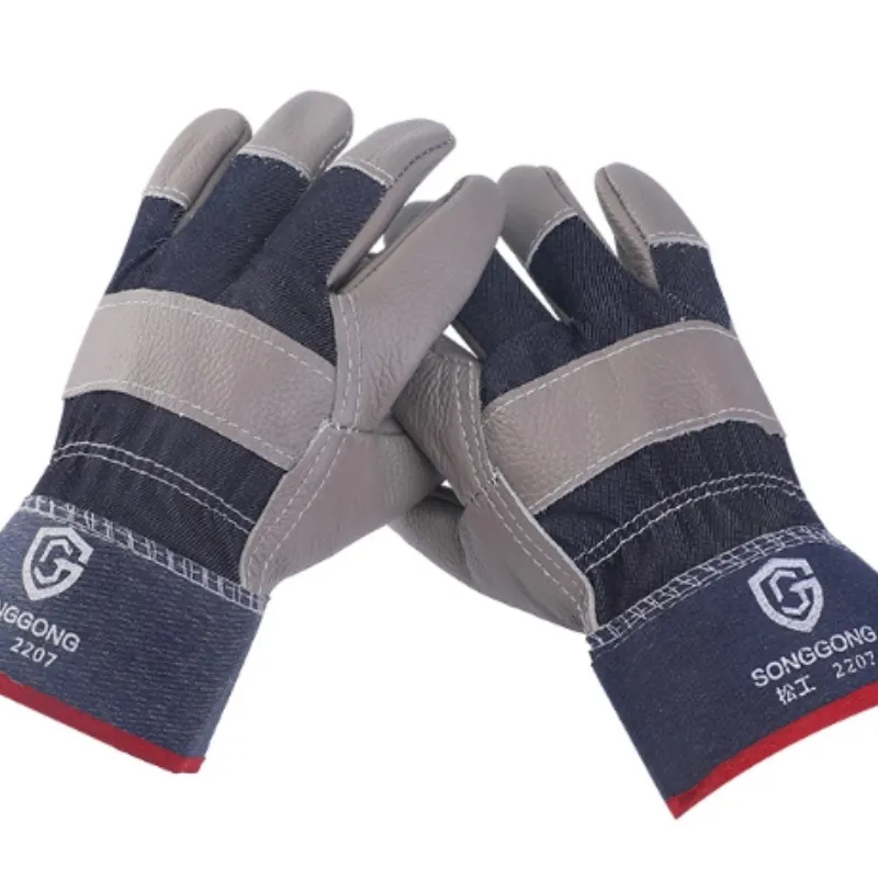 Unisex Leather Welding Gloves (25-36cm) | Fire-Resistant & Heat-Resistant Gloves | Suitable for Stick Welding, TIG Welding, MIG Welding, Fireplaces, Barbecues, Ovens, Grills, Wood Stoves | Also for Animal Handling (Anti-Bite for Cats/Dogs) | Welders' Gift