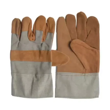 27cm Leather Cloth Welding Gloves for Women Men, Work Heat Resistant Fire Oven Mitts