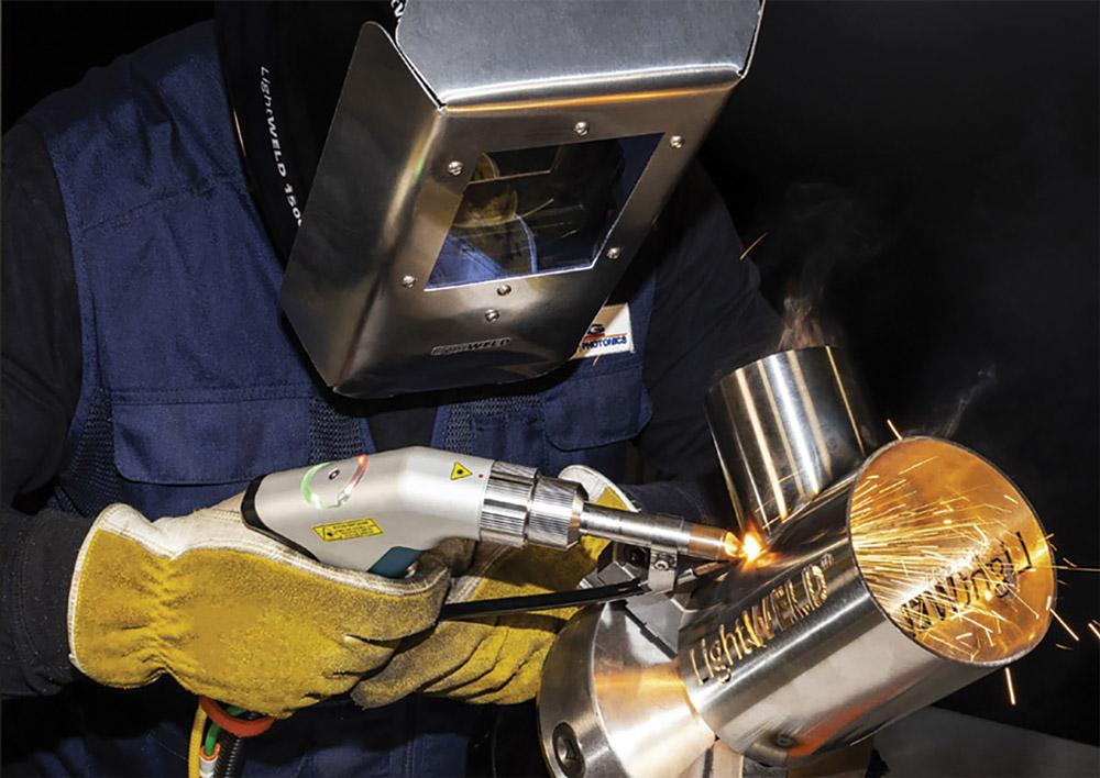 Welders wear welding gloves while working.