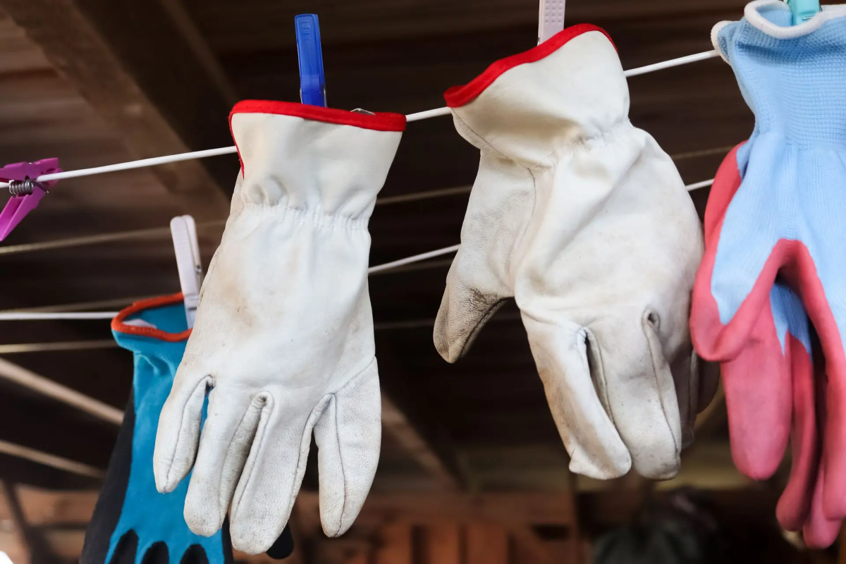 Welding gloves drying