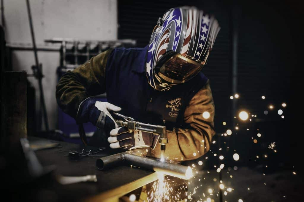 Welding gloves protect welders from sparks.