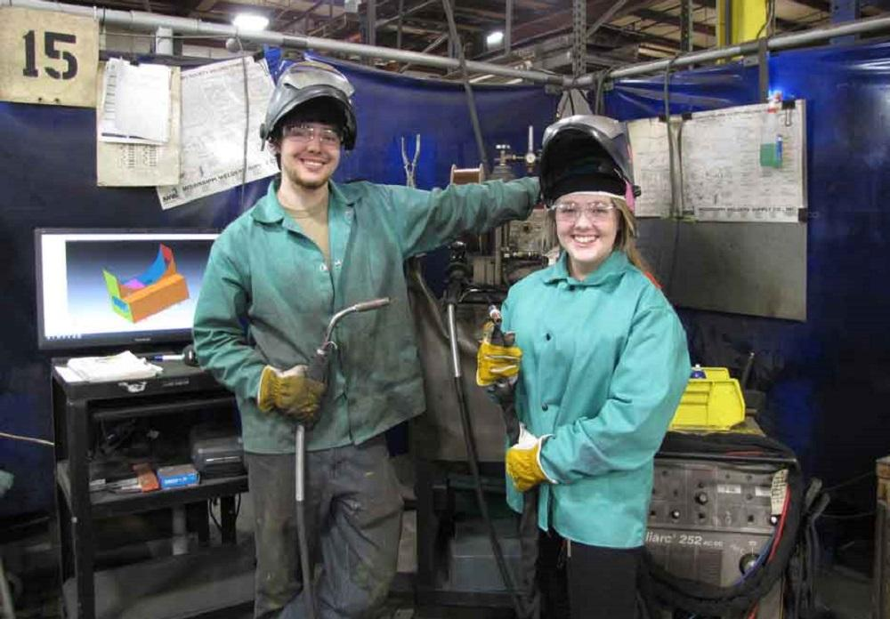 Young welding apprentice