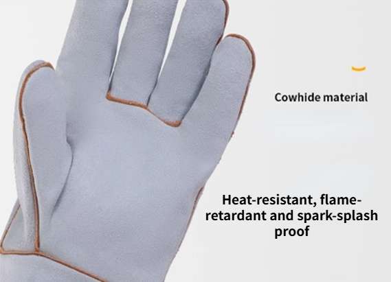  Unisex Cowhide Leather Welding Gloves Heat Shield