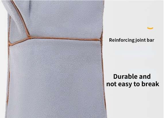 Unisex Cowhide Leather Welding Gloves Reinforced Stitch Durability
