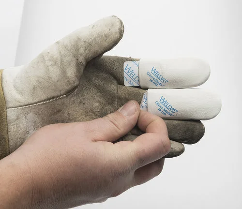 Patching the welding gloves