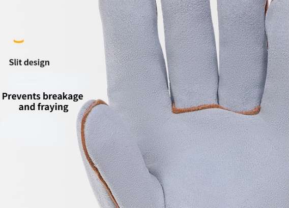 Unisex Cowhide Leather Welding Gloves (14-inch) Slit-Proof Design